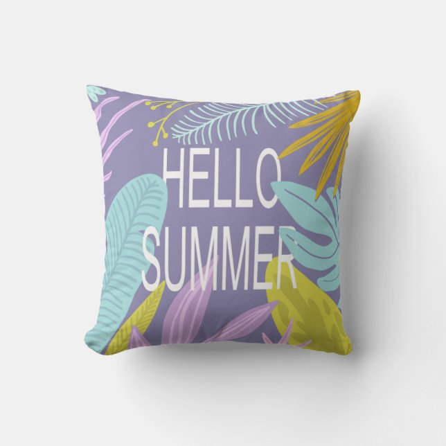 Tropical hej Summer | Monogram Dekorativ kudde (Framsida)