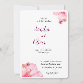 Tropical Hibiscus Beach Wedding bjudande Inbjudningar