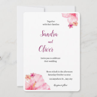 Tropical Hibiscus Beach Wedding bjudande Inbjudningar