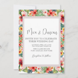 Tropical Hibiscus Bröllop Inbjudningar