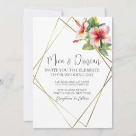 Tropical Hibiscus Bröllop Inbjudningar
