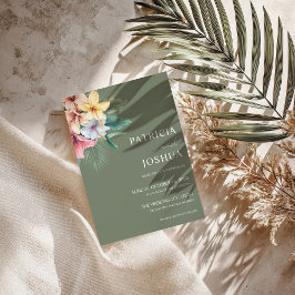 Tropical Hibiscus Destination Wedding bjudande Inbjudningar