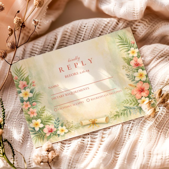 Tropical Hibiscus Floral Graduation OSA Kort (Skapare uppladdad)