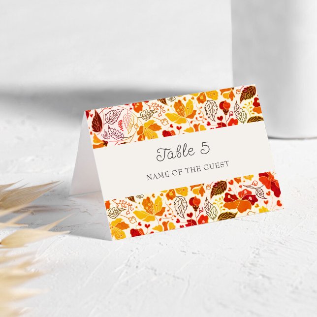 Tropical Hibiscus Florals Wedding Place Card Bordsnummer (Skapare uppladdad)