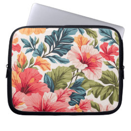 Tropical Hibiscus Flowers Elegance Laptop Fodral