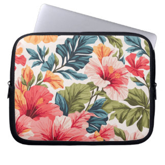 Tropical Hibiscus Flowers Elegance Laptop Fodral