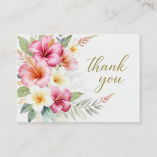 Tropical Hibiscus Hawaiian  Thank You Card Tilläggskort