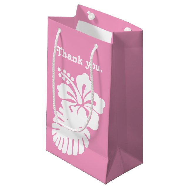 Tropical Hibiscus in Black Gift Bag (Framsidan Vinklad)