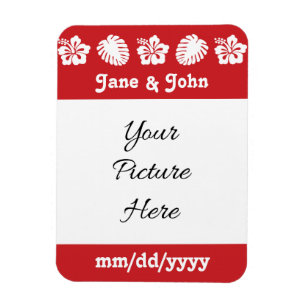 Tropical Hibiscus in Cherry Spara-the-Date Magnet