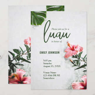 Tropical Hibiscus Luau Inbjudningar