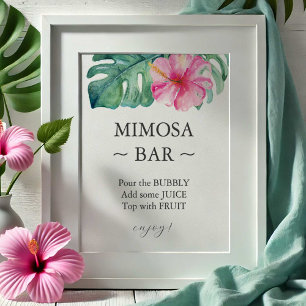 Tropical Hibiscus Möhippa Mimosa Pub Sign Poster