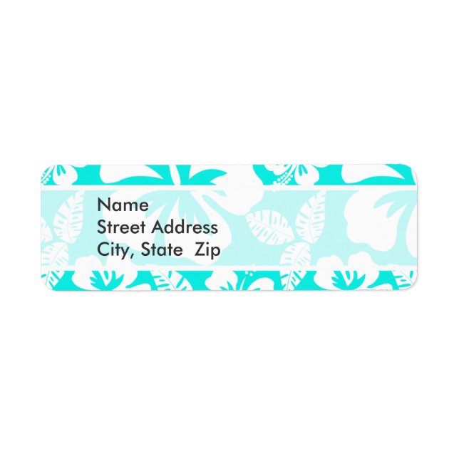 Tropical Hibiscus Returadress Etikett (Framsidan)