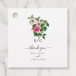 Tropical Hibiscus Sommar Bröllop Gåvor Etiketter