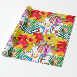 Tropical Hibiscus, sommaren Mönster Presentpapper