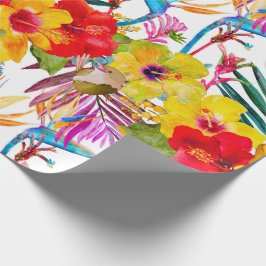 Tropical Hibiscus, sommaren Mönster Presentpapper