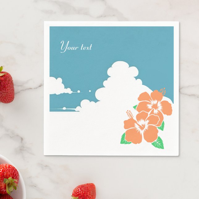 Tropical Hibiscus Summer Wedding  Pappersservett (Skapare uppladdad)