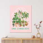 Tropical Houseplant Greenhouse på Canvastryck<br><div class="desc">Ta hem djungelviberna med vår Tropiska Houseplant Greenhouse Canvas Art. Livekt och rosa,  det är en roligt dekorator accent för växt älskare!</div>