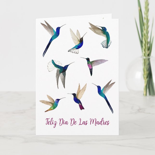 Tropical Hummingbird Feliz Dia De Las Madres Kort (Framsida)