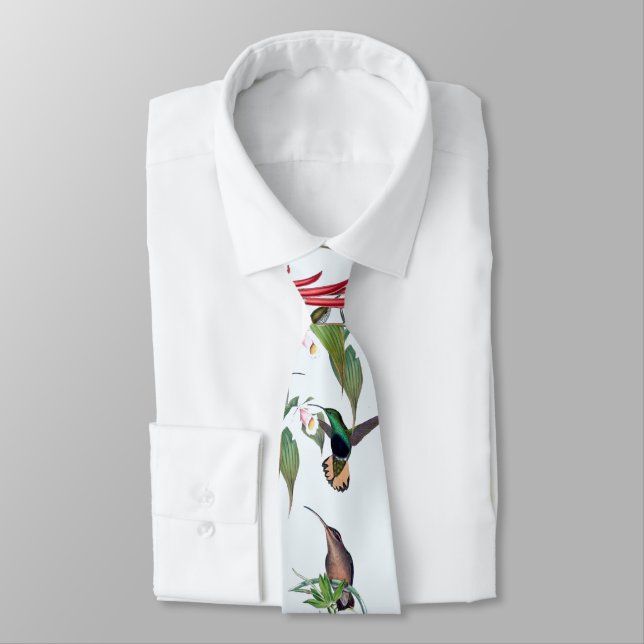 Tropical Hummingbird Orchid Flowers Tie Slips (Bunden)