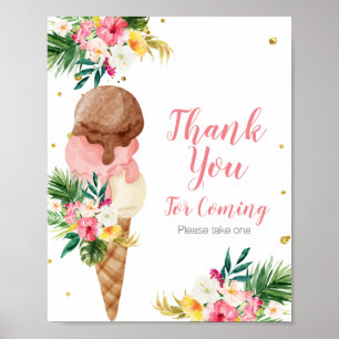 Tropical Ice Cream Tack för att du kom till Guld-f Poster