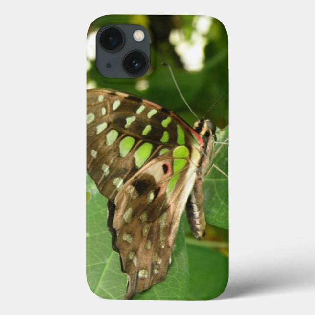 Tropical Iridescent Grönt Butterfly iPad Case (Baksida)