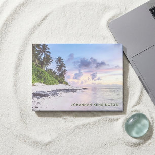 Tropical Island Beach Coastal Sunset Post-it Block