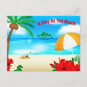 Tropical Island Beach Getaway Vykort