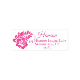 Tropical Island Beach Rosa | RETURADRESS FRIMÄRKE Självfärgande Stämpel