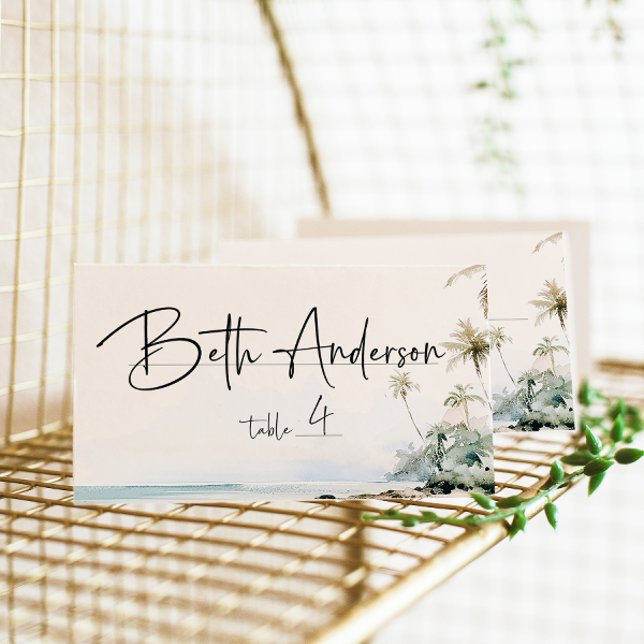 Tropical Island Beach Scene Placeringskort (Skapare uppladdad)