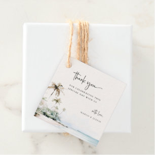 Tropical Island Beach Wedding Gåvor Etiketter