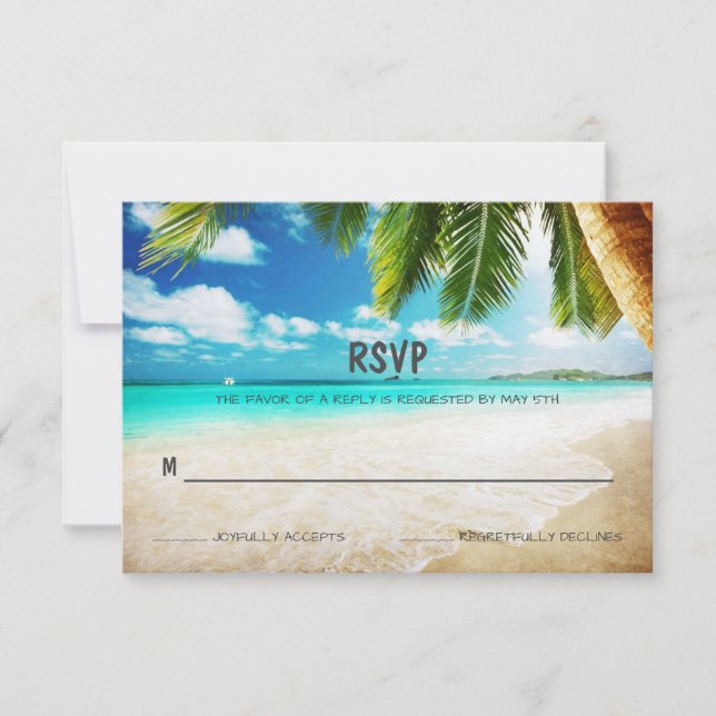 Tropical Island Beach Wedding OSA kort (Framsida)
