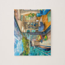 Tropical Island Boat Jigszle Puzzle