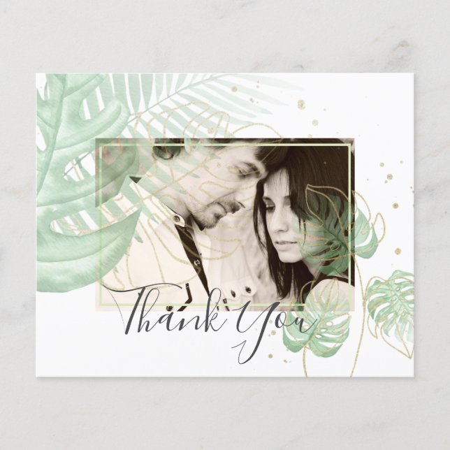 Tropical Island Handflatan Lövs Beach Wedding Flygblad (Framsidan)