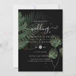 Tropical Island Handflatan Lövs Beach Wedding Inbjudningar