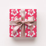 Tropical Island Hawaiian Hibiscus Flowe Rosa Presentpapper<br><div class="desc">Den tropiska ötematpresenten med pappra inslag är mönster av vita hibiscus blommor i shock rosa. Perfekt för strand,  hawaiier och kustvatten: jul,  bröllop,  födelsedagar osv. Originalteckningen KL Lagrar.</div>