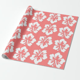 Tropical Island Hawaiian Hibiscus Flower Coral Presentpapper