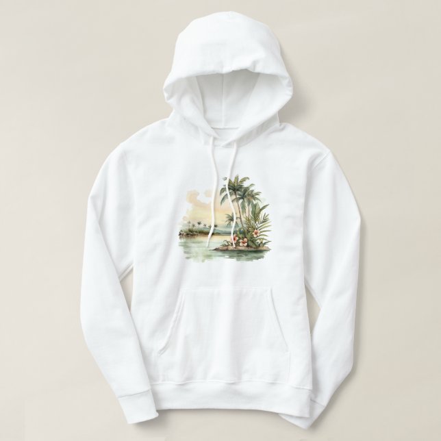 Tropical Island Hooded Sweatshirt (Design framsida)