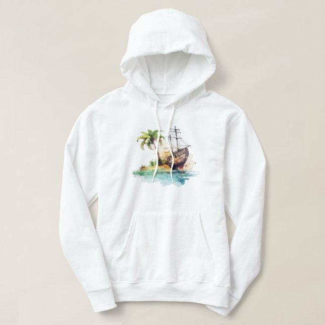 Tropical Island Hooded Sweatshirt (Design framsida)