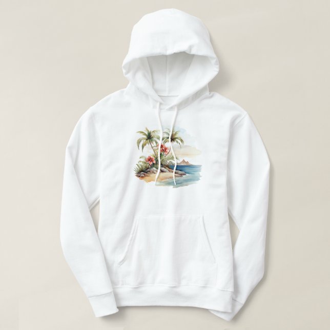 Tropical Island Hooded Sweatshirt (Design framsida)