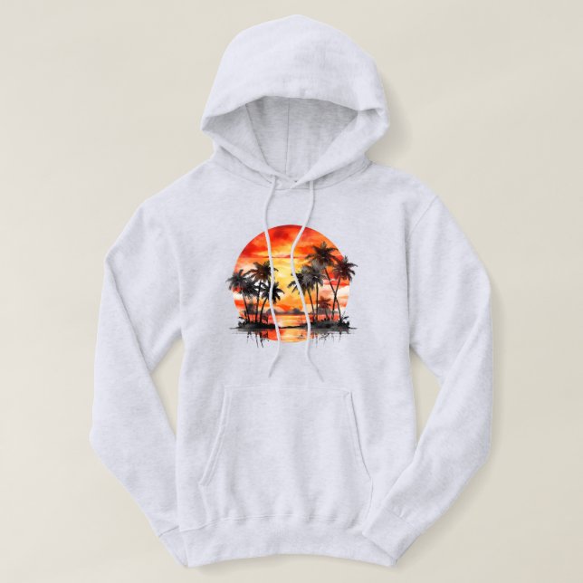 Tropical Island Hooded Sweatshirt (Design framsida)