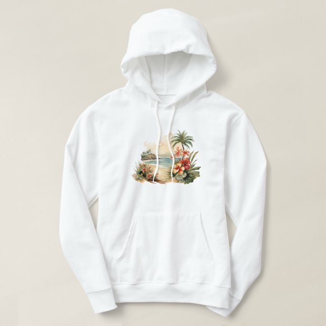 Tropical Island Hooded Sweatshirt (Design framsida)