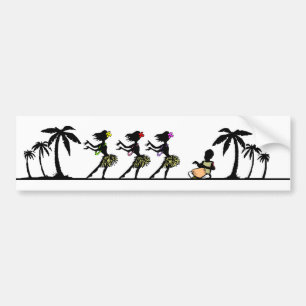 Tropical Island Hula Dancers Bildekal