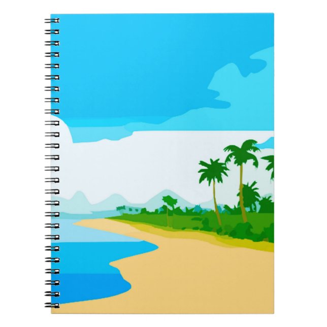 Tropical Island Notebook Anteckningsbok Med Spiral (Framsidan)