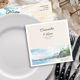 Tropical Island Ocean Beach Wedding Pappersservett