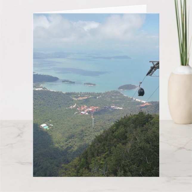 Tropical Island Panorama with Cable Car Kort (Framsida)
