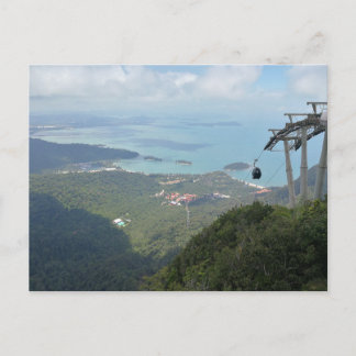 Tropical Island Panorama with Cable Car Vykort