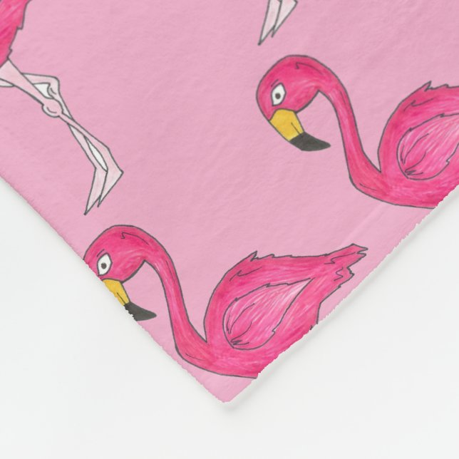 Tropical Island Paradise Shock rosa Flamingo Bird Fleecefilt (Hörn)