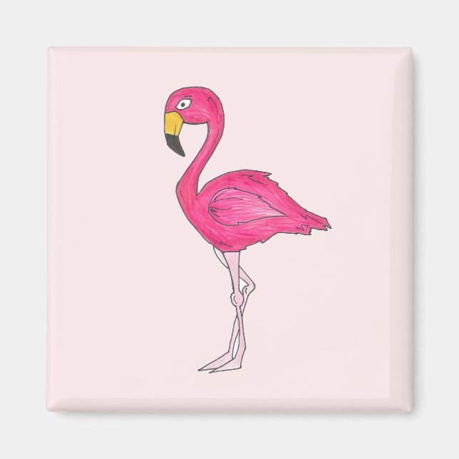Tropical Island Paradise Shock rosa Flamingo Bird Magnet (Framsidan)