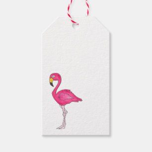 Tropical Island Paradise Shock rosa Flamingo Bird Presentetikett