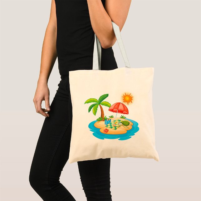 Tropical Island Picnic Tote Bag Tygkasse (Skapare uppladdad)